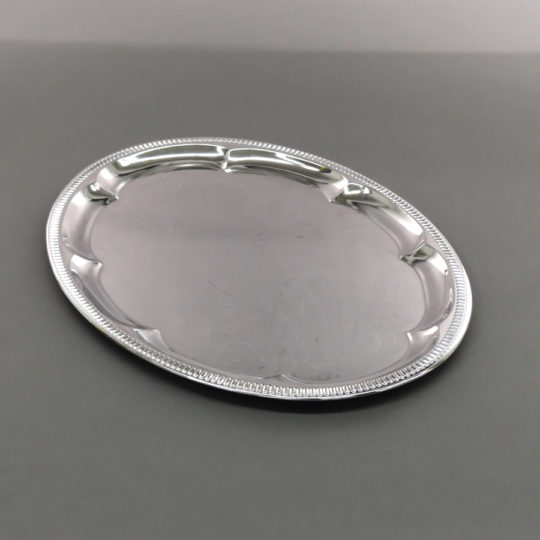 Servierplatte oval, 460 x 340 mm, chrom