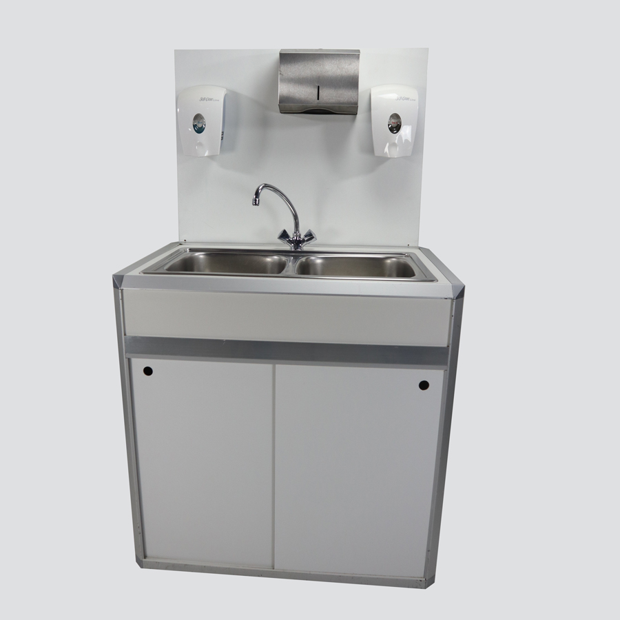 Combi 1 / System-Hygienestation für Flüssigseife, Papierhandtücher, Händedesinfektion, ohne Bestückung,  B x H x T = 900 x 1540 x 600 mm, weiß