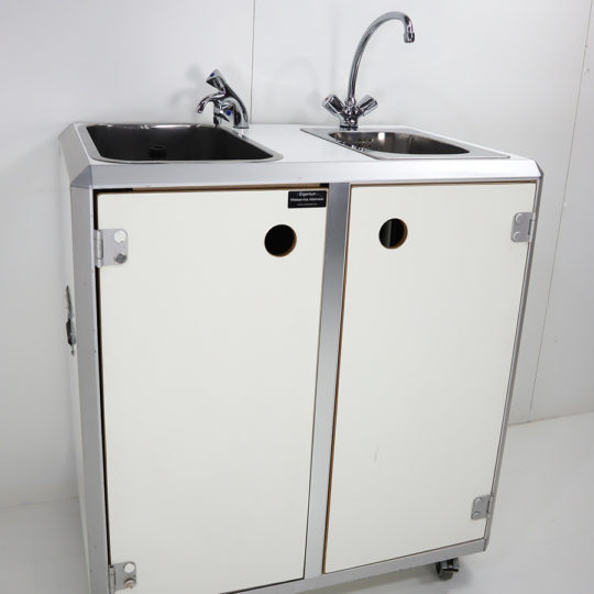 Combi 1 / System-Doppelspüle / 1 Tiefspülbecken, 1 Handwaschbecken, B x H x T = 900 x 960 x 600 mm, weiß