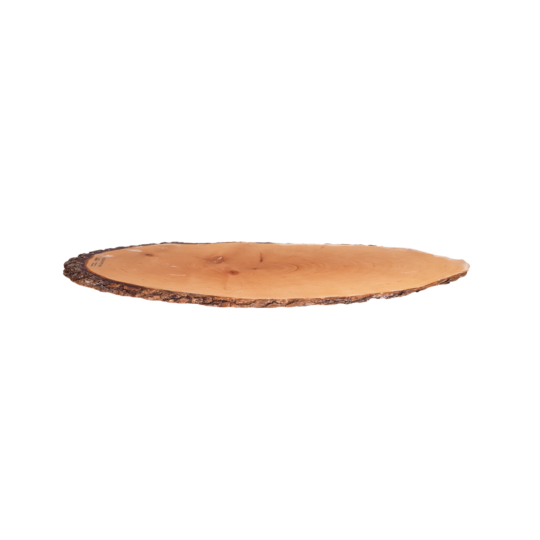 Holzbrett oval mit Rinde ca. 80x32 cm